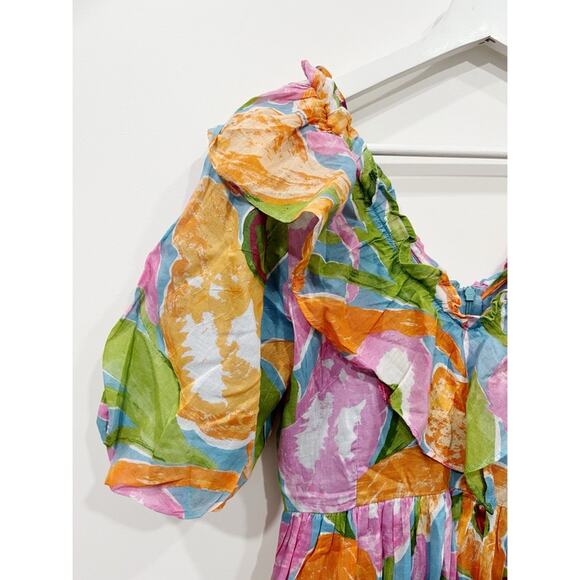 NWT Banjanan Scorpio Mini Dress in Euphoric Bloom Floral Ruffle Cotton - Picture 16 of 16